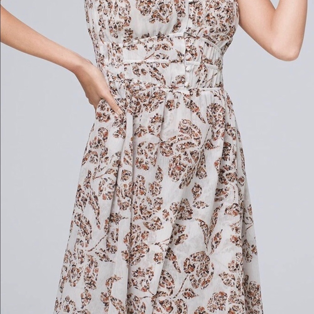 WHBM Floral Print Fit and Flare Dress - Picture 4 of 9